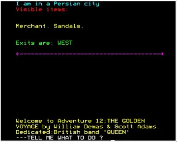 Adventure 12 - Golden Voyage, The - BBC v1.0 (1984)(Adams)[a2][VOYAGE] screen shot game playing